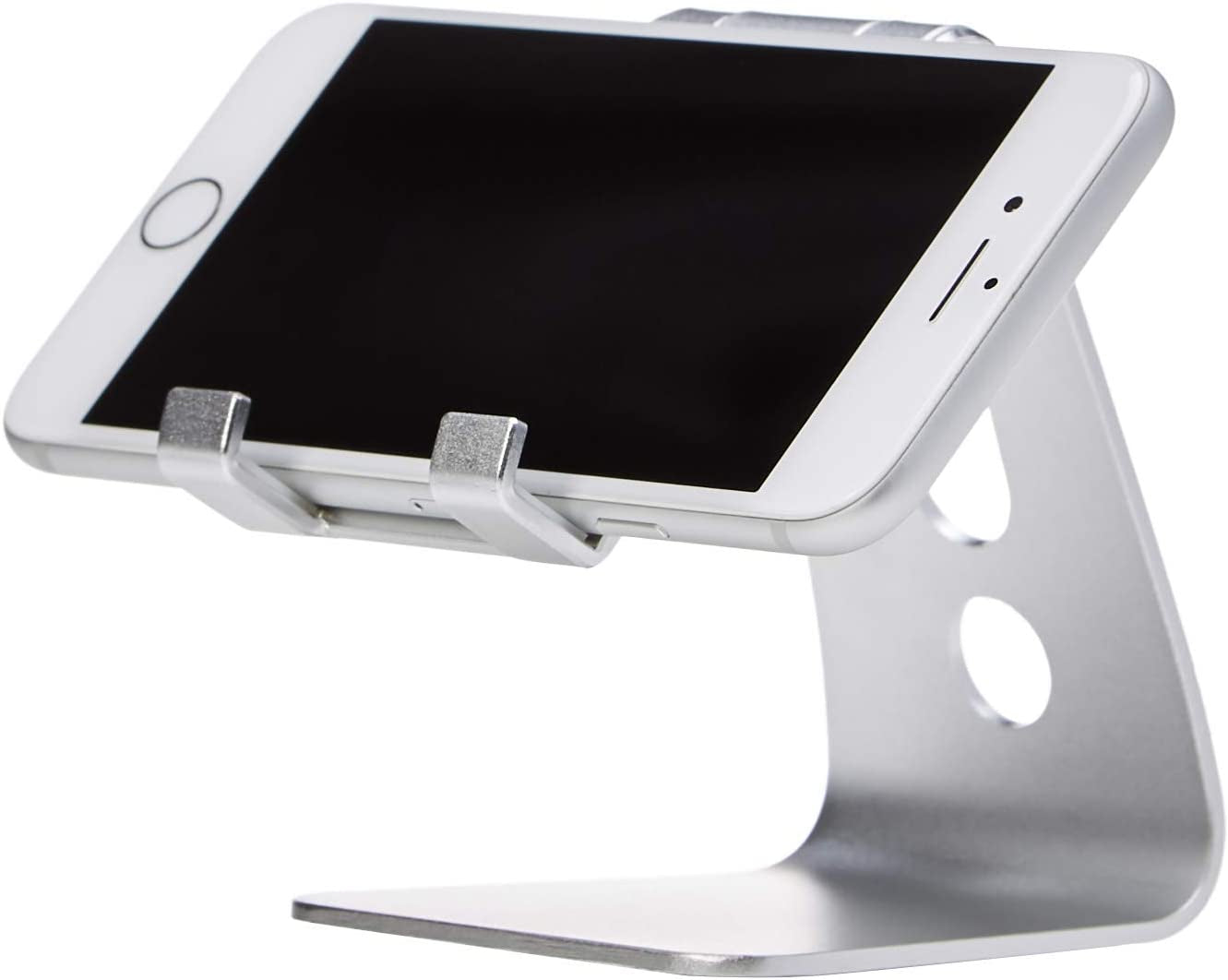 Adjustable Aluminum Phone Stand for Cell Phones, Iphone and Android, 3.15 X 2.87 X 3.74 Inch, Silver